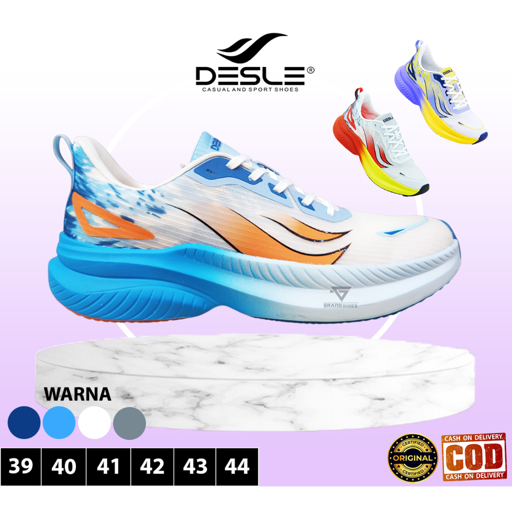 DESLE GALLANT Sepatu Olahraga Running Lari Pria Laki Laki Casual Motif Ringan Cowok Original