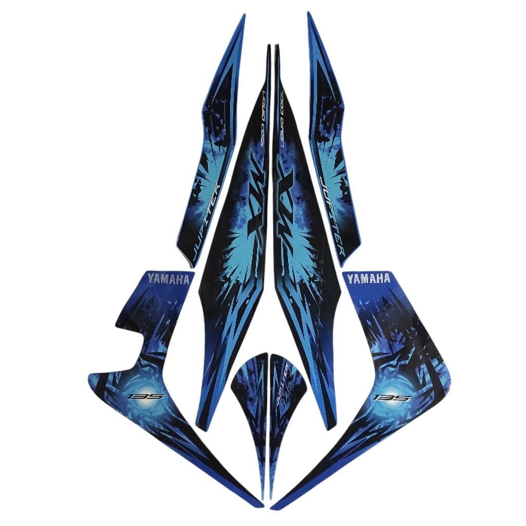 Stiker Striping Lis Body Standart motor Jupiter MX 2010 Warna Biru