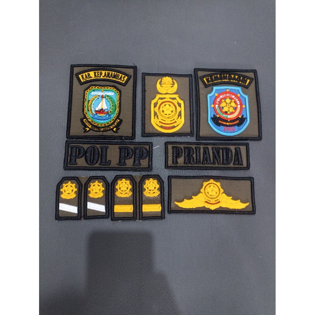 ATRIBUT PDL SATPOL PP BORDIR LIS HITAM