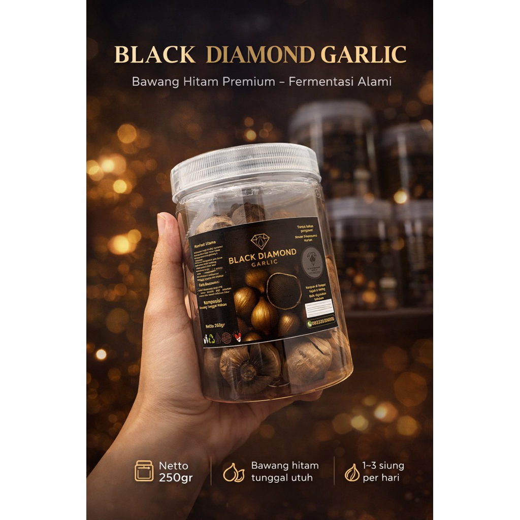 BAWANG HITAM - BLACK GARLIC - BAWANG TUNGGAL HITAM -  BLACK DIAMOND GARLIC