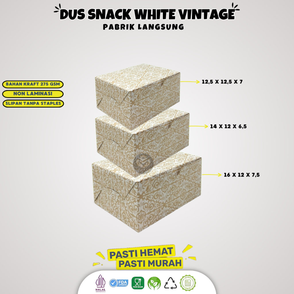 Snack Box 12x16 / Dus Kue 16x12 / Kotak Kue / Dus Kue / Dus Snack 12x16 / B2K15