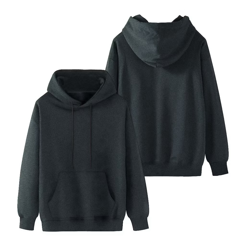 Hoodie Polos swetear Hitam Tebal Unsex Original