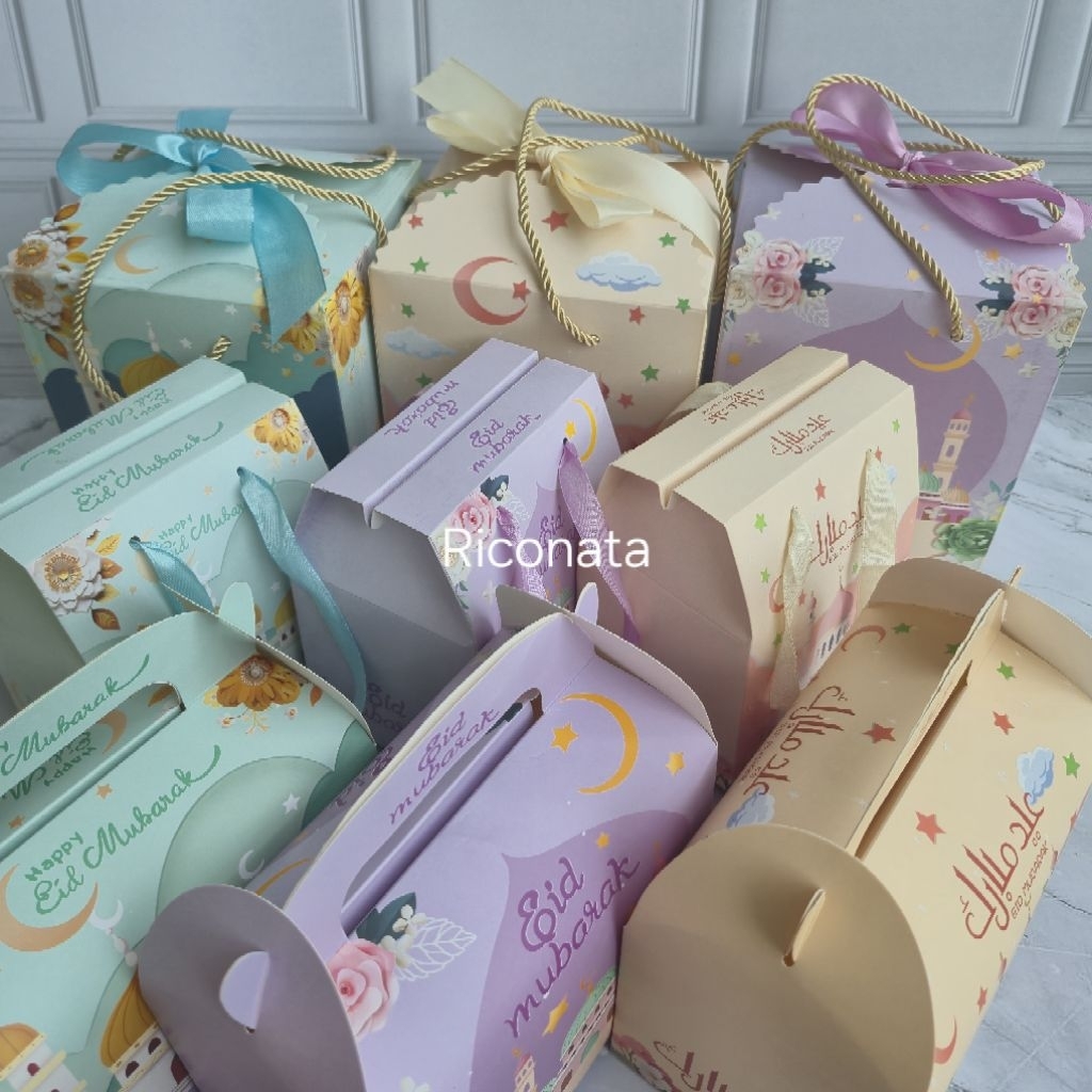 [1pc] Box kotak tas hampers lebaran idul fitri toples jar tabung 400 / 600 / 800 ml toples 500gr 250