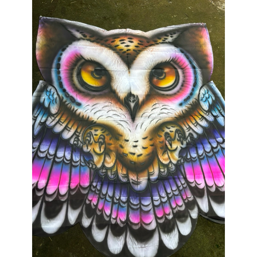 Kain Layangan Celepuk Airbrush A37 uk 150x175cm