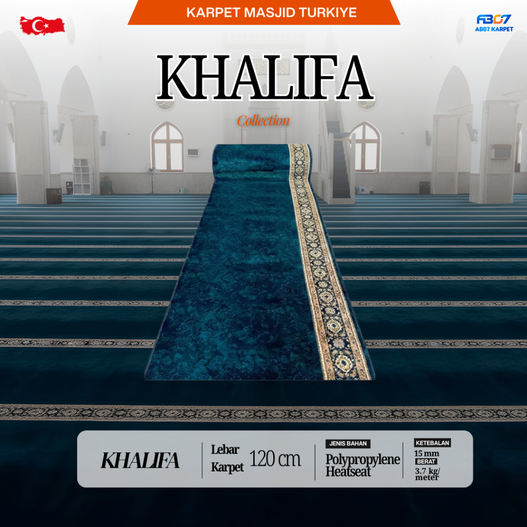 Karpet Masjid | Khalifa | Kwalitas Turkiye - Lebar 120 cm