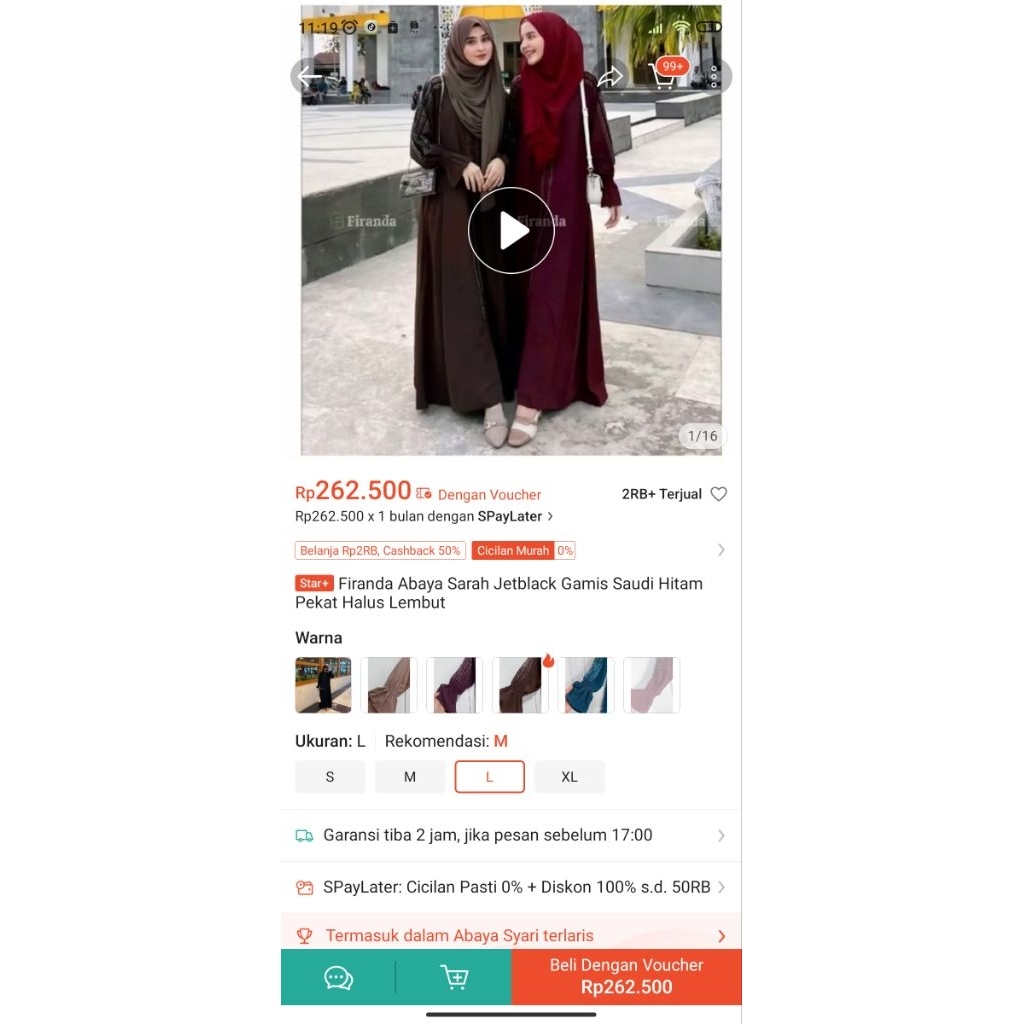 preloved baru Firanda Abaya Sarah jetblack Gamis saudi coffee/deep Mahogany