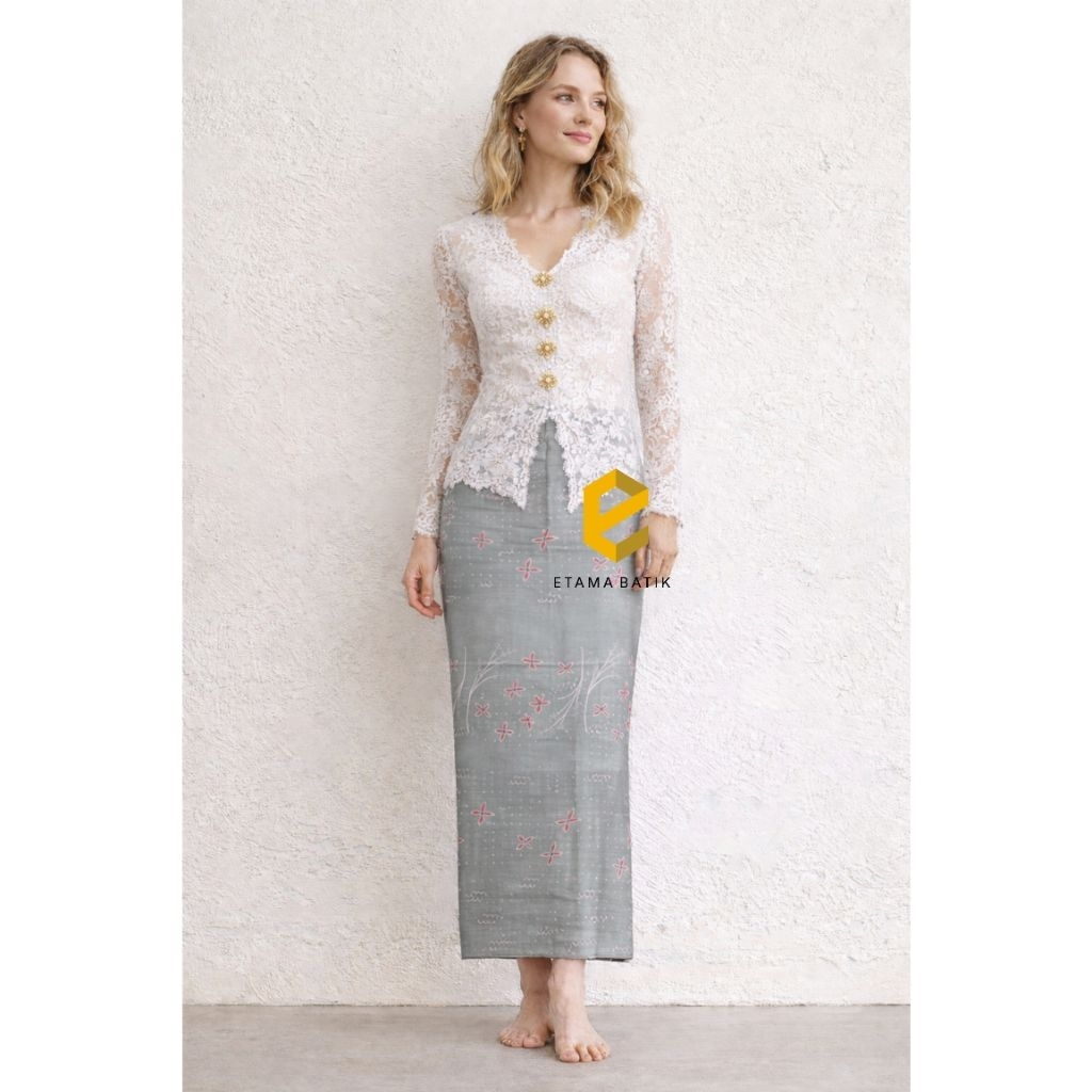 Rok Span Batik Big Size Belah Belakang Trend Warna  Mahogani