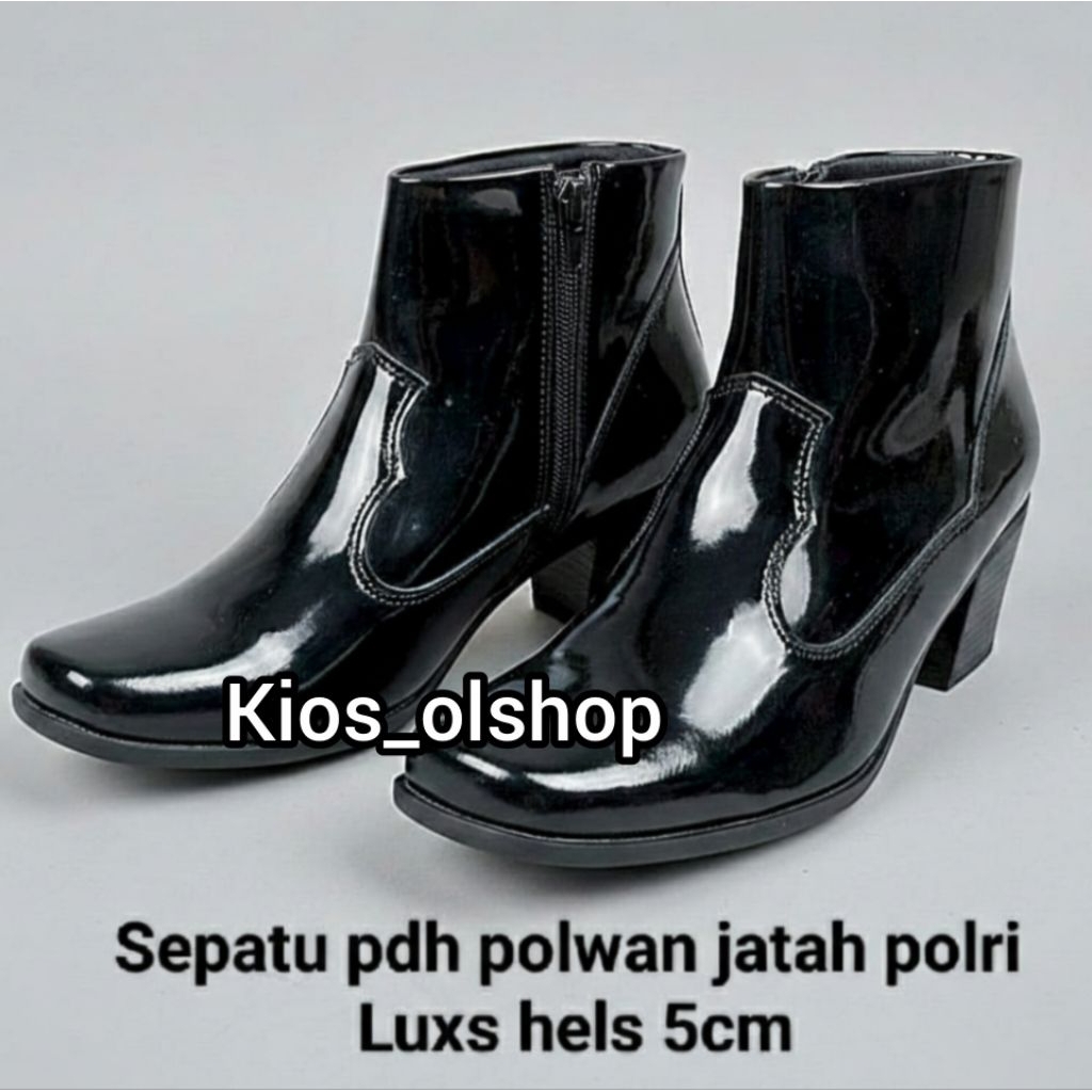 Sepatu PDH ankle boots POLWAN Jatah Polri / Sepatu SECWAN Scurity wanita