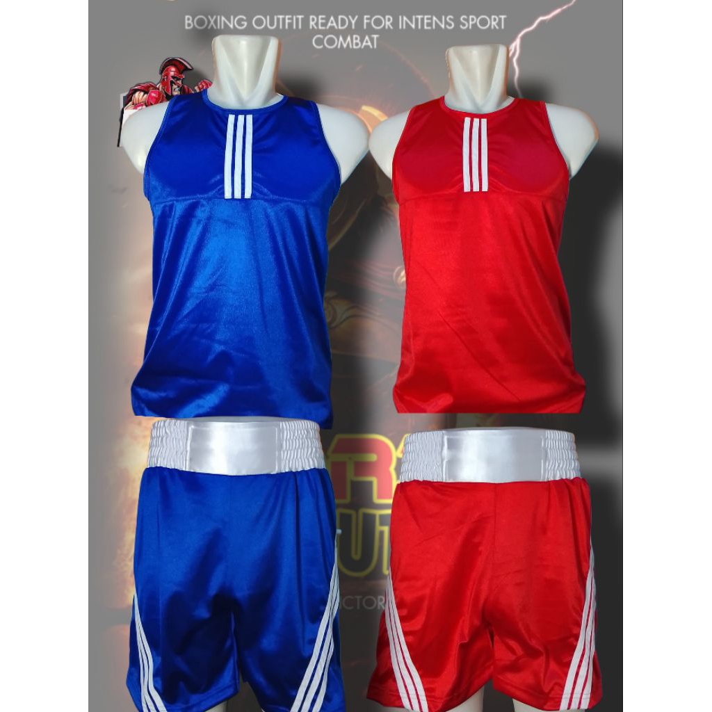 Baju Boxing / Baju Tanding Boxing model Strip Tiga