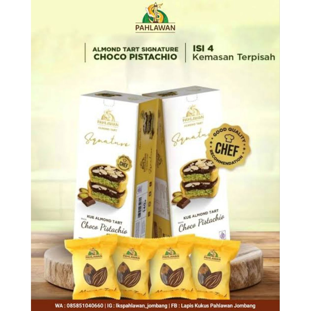 Kue Almond Tart Signature isi 4. Asli Lapis Kukus Pahlawan