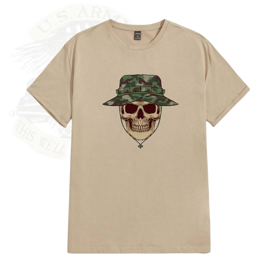 KAOS SKULL BUKETHATS US ARMY – TSHIRT TACTICAL MILITARY GROM COMBAT STYLE BAJU TENTARA PRIA