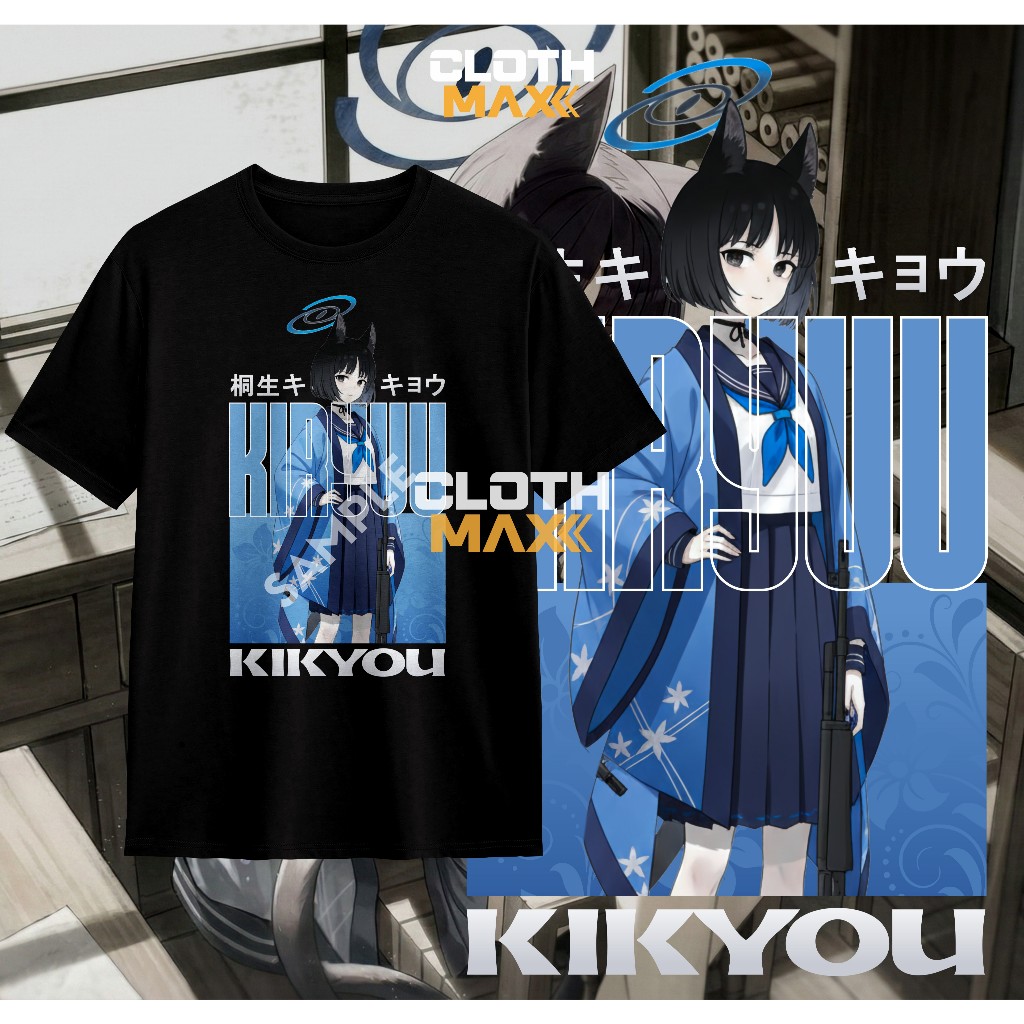 Kaos Dewasa Tshirt Kiryuu Kikyou Blue Archive Baju Murah Lembut Premium Combed Tachibana Kozeki Ui