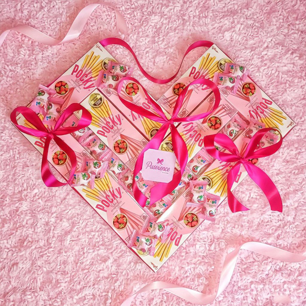 HADIAH UNIK POCKY PINK LOVE FULL MIX PERMEN YUPI PINK