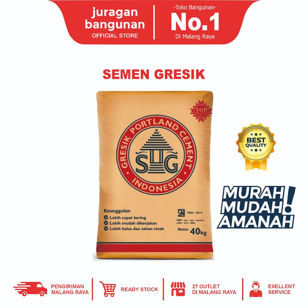 SEMEN GRESIK 40 Kg - SEMEN MURAH MALANG - SEMEN GRESIK MALANG