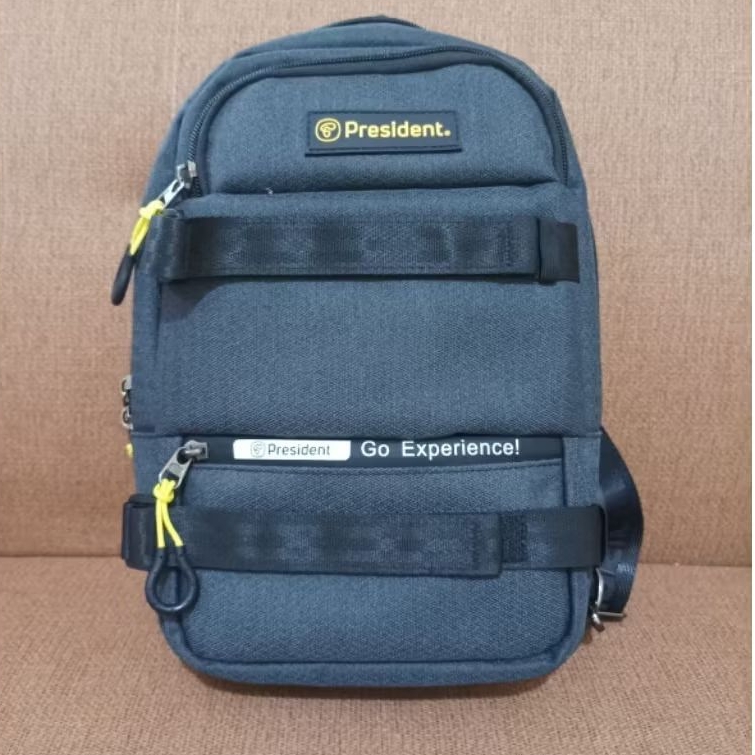 PRESIDENT TAS SELEMPANG PRIA HITAM PRESIDENT BAG TRAVEL PRESIDENT TRAVEL BAG HITAM KULIT