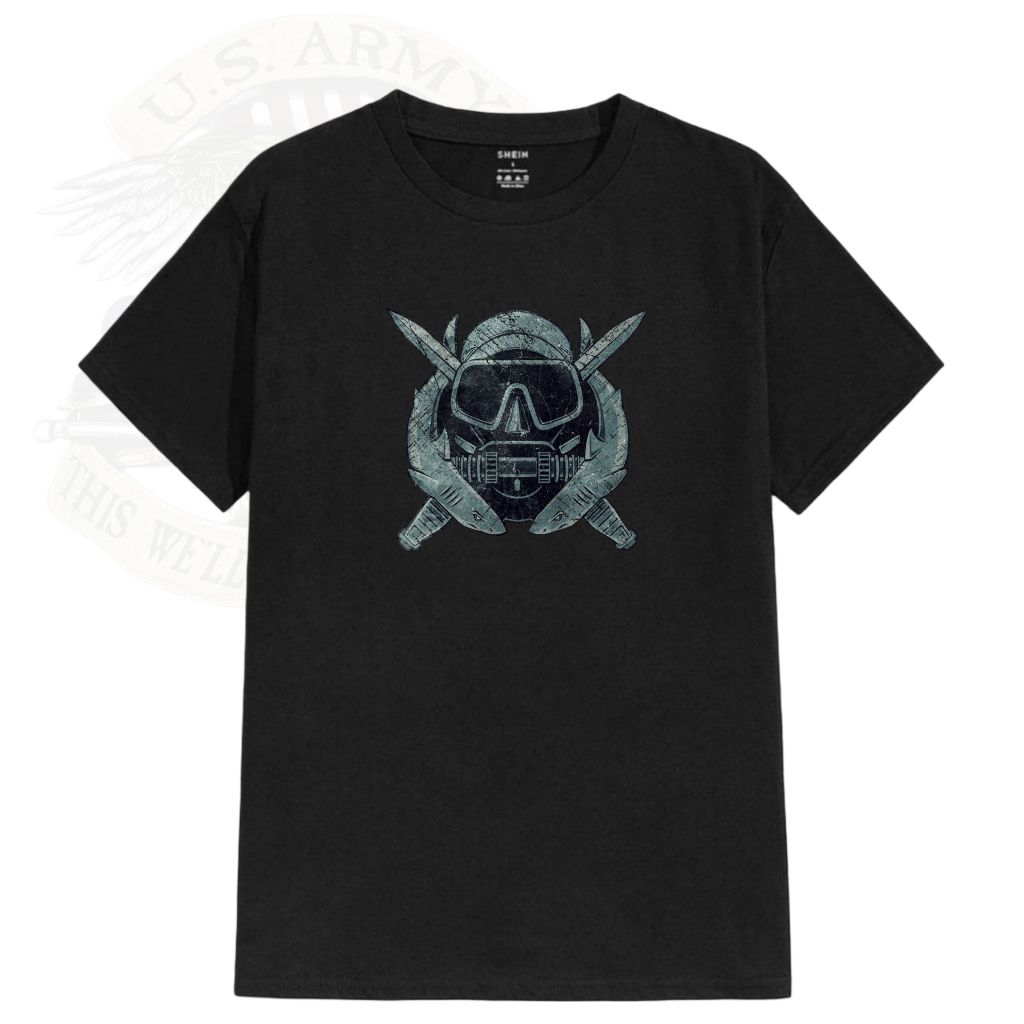 KAOS SCUBA  SHARKS US ARMY – TSHIRT TACTICAL MILITARY GROM COMBAT STYLE BAJU TENTARA PRIA