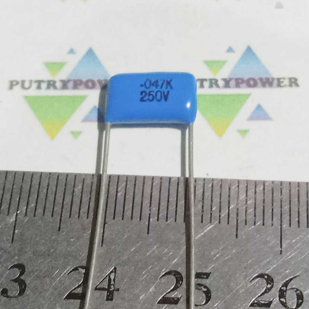 .047K 250V 10mm 473 250V mylar  kapasitor 47nf 47n milar capacitor 47 nf  n BIRU 473K 250V