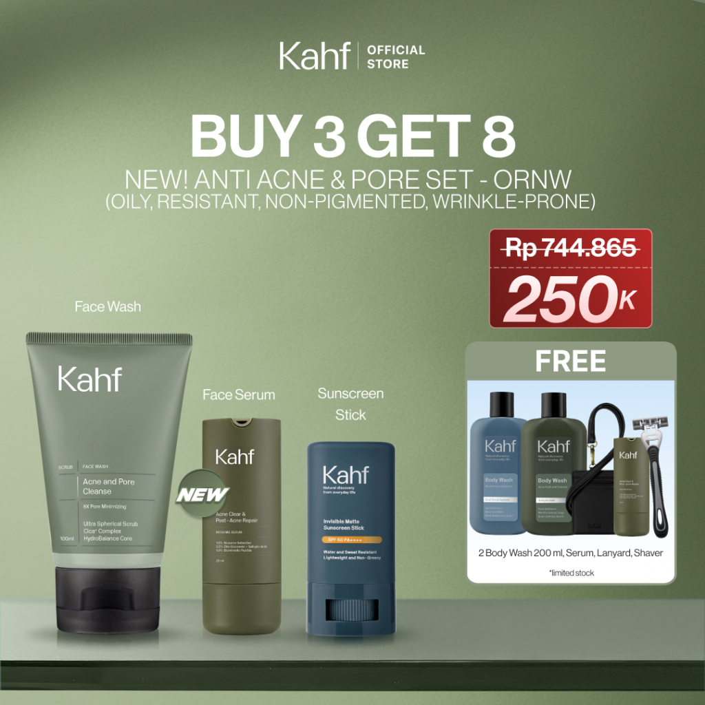 KAHF BUNDLE 3IN1 PAKET PERAWATAN WAJAH] Paket Perawatan Kilat Lawan Kusam & Tetap Fresh (Face Wash, 