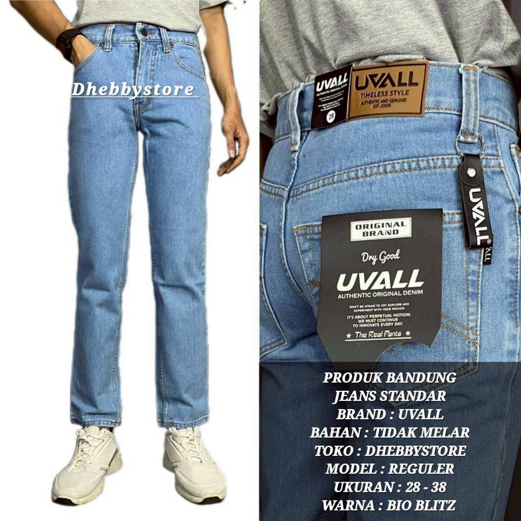 UVALL Celana Jeans Panjang Pria Standar Reguler