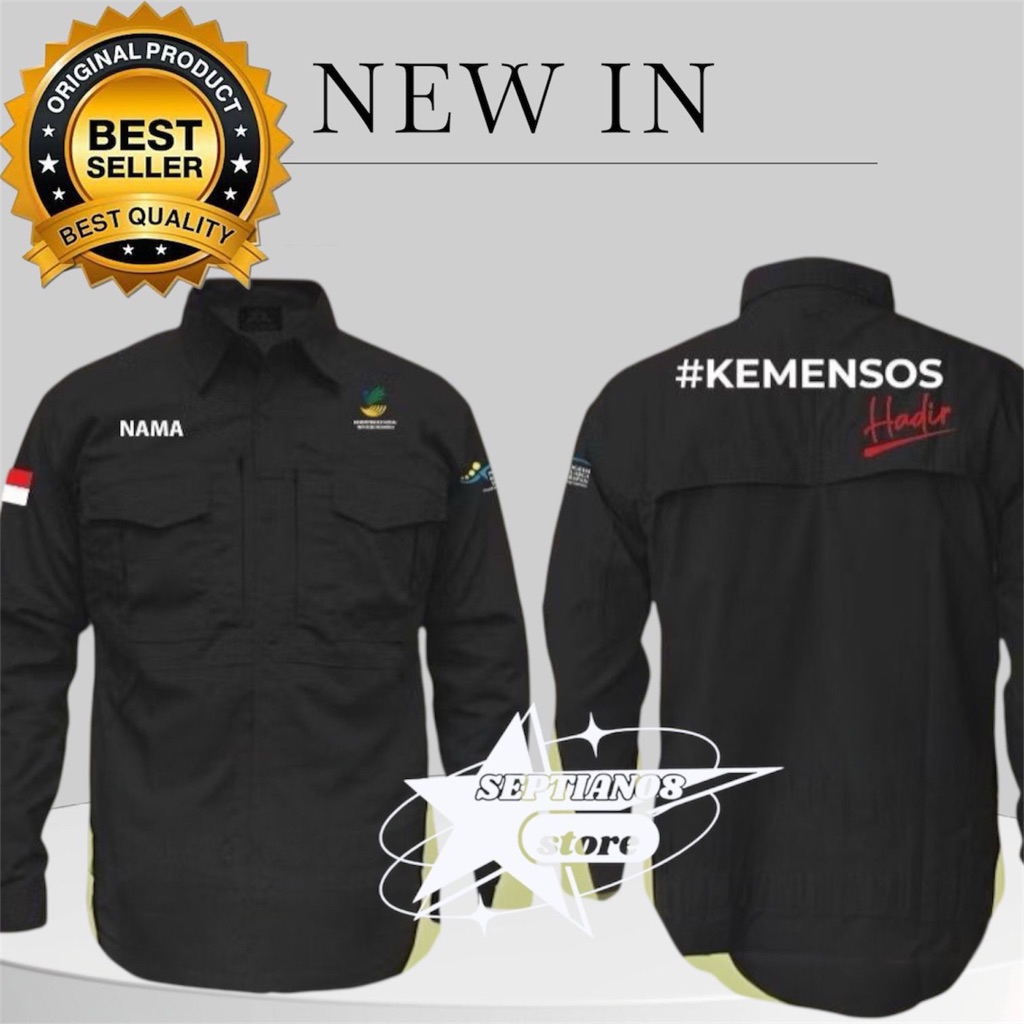 kemeja tactikal kemensos hadir terbaru full bordir baju seragam M-tac kemensos hadir lengan panjang