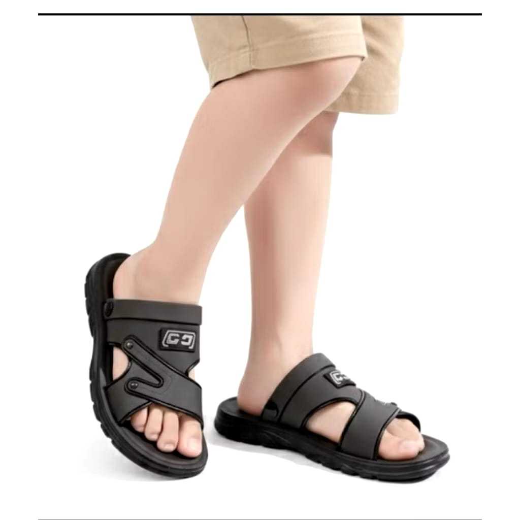 SANDAL ANAK COWOK SELOP  KULIT ALA KOREA TERBARU