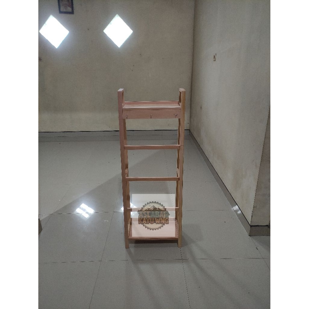 rak mukena aesthetic,rak handuk,rak kayu serbaguna