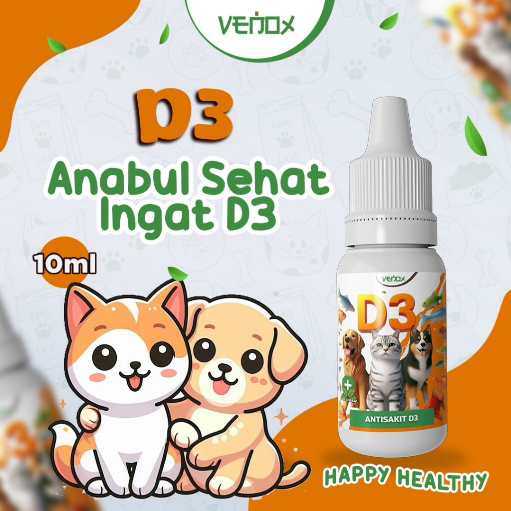 Vitamin D3 Kucing Vitamin D3 Anjing Venox Vitamin Anti Sakit Anjing Vitamin Virus Bakteri