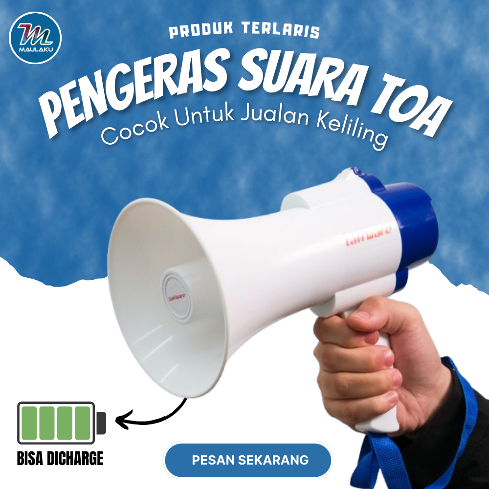Pengeras Suara Toa Megaphone Horn Speaker Perekam Suara Portable 5W 1200mAh