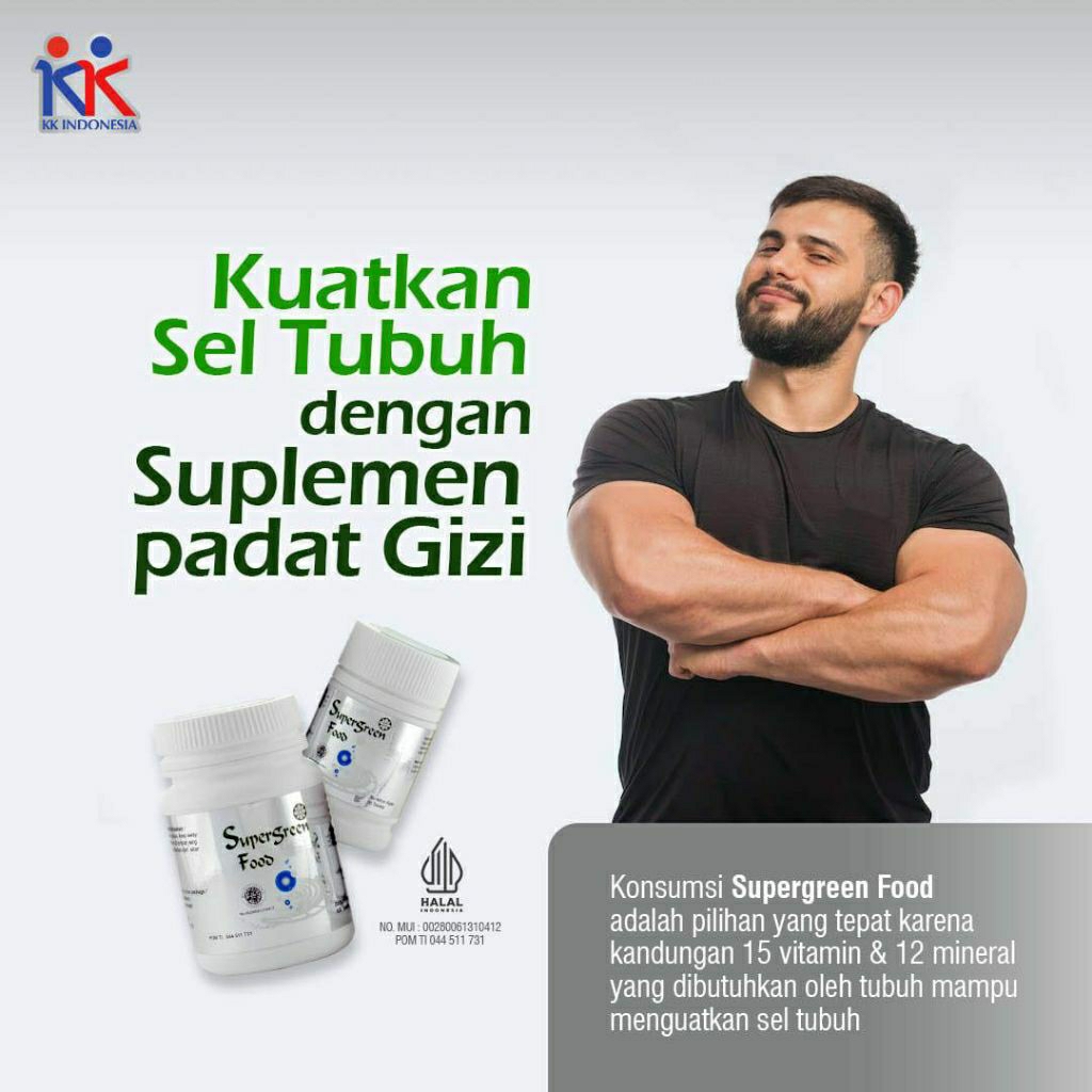 Spirulina Super green food KK Indonesia 200 tablet