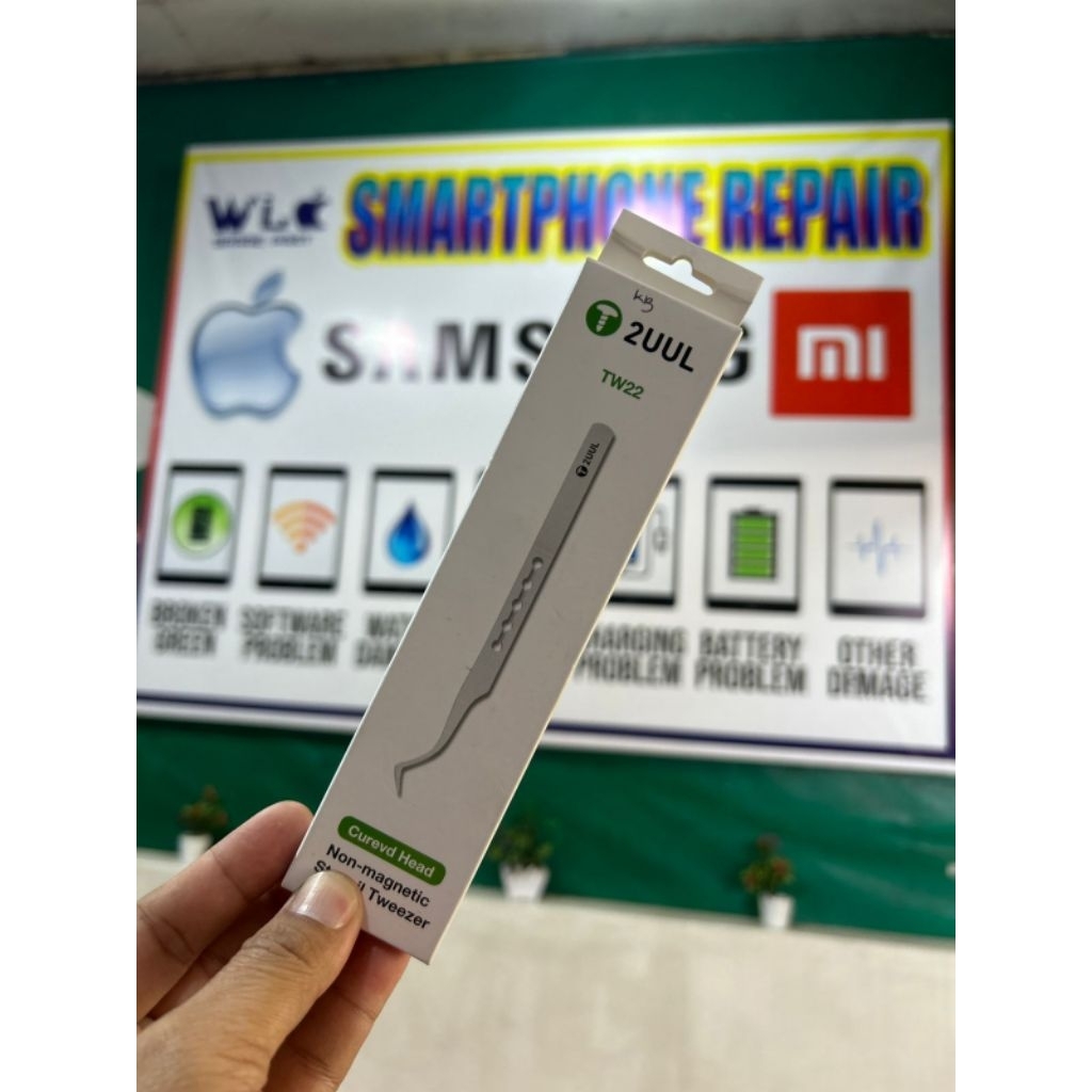 Pinset Lengkung 2UUL TW22 Anti Magnet Stainless Tweezers Servis HP