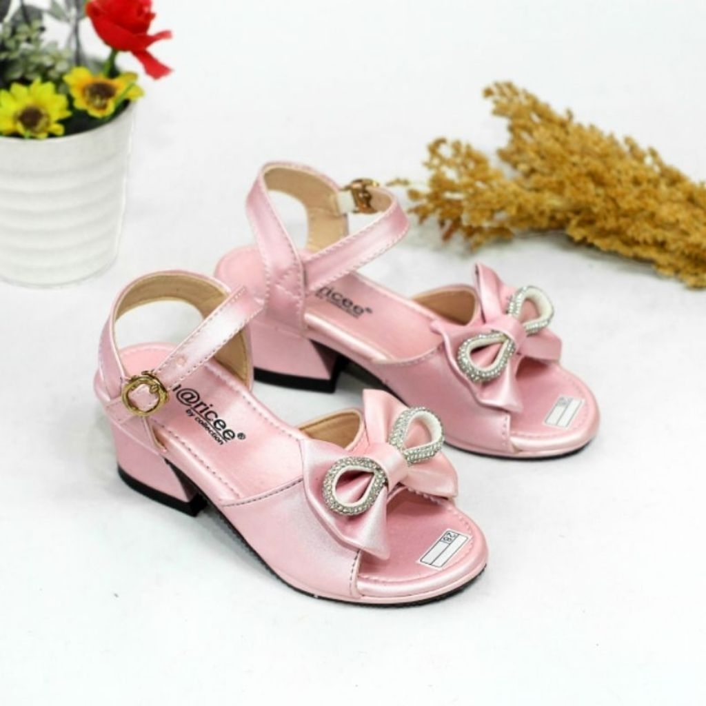 ROSALINA [NEW PRODUK]sandal anak perempuan hak tali pita Orchid