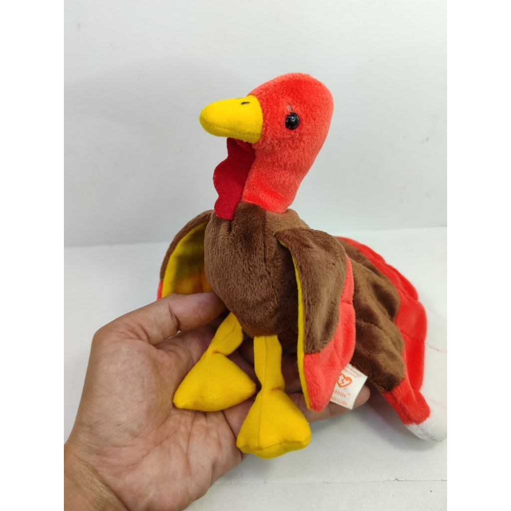 boneka ty beanie ayam kalkun minus bolong kecil d mata