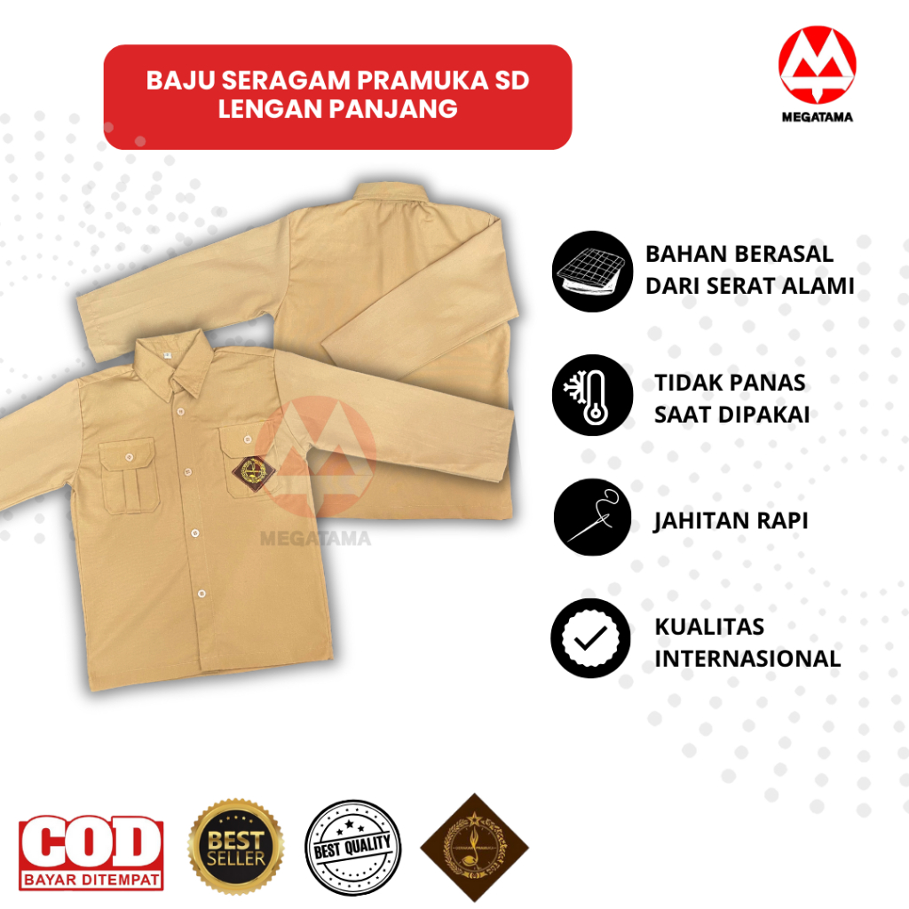 SERAGAM PRAMUKA SD | SERAGAM PRAMUKA SD LENGAN PANJANG | SERAGAM PRAMUKA SD MURAH