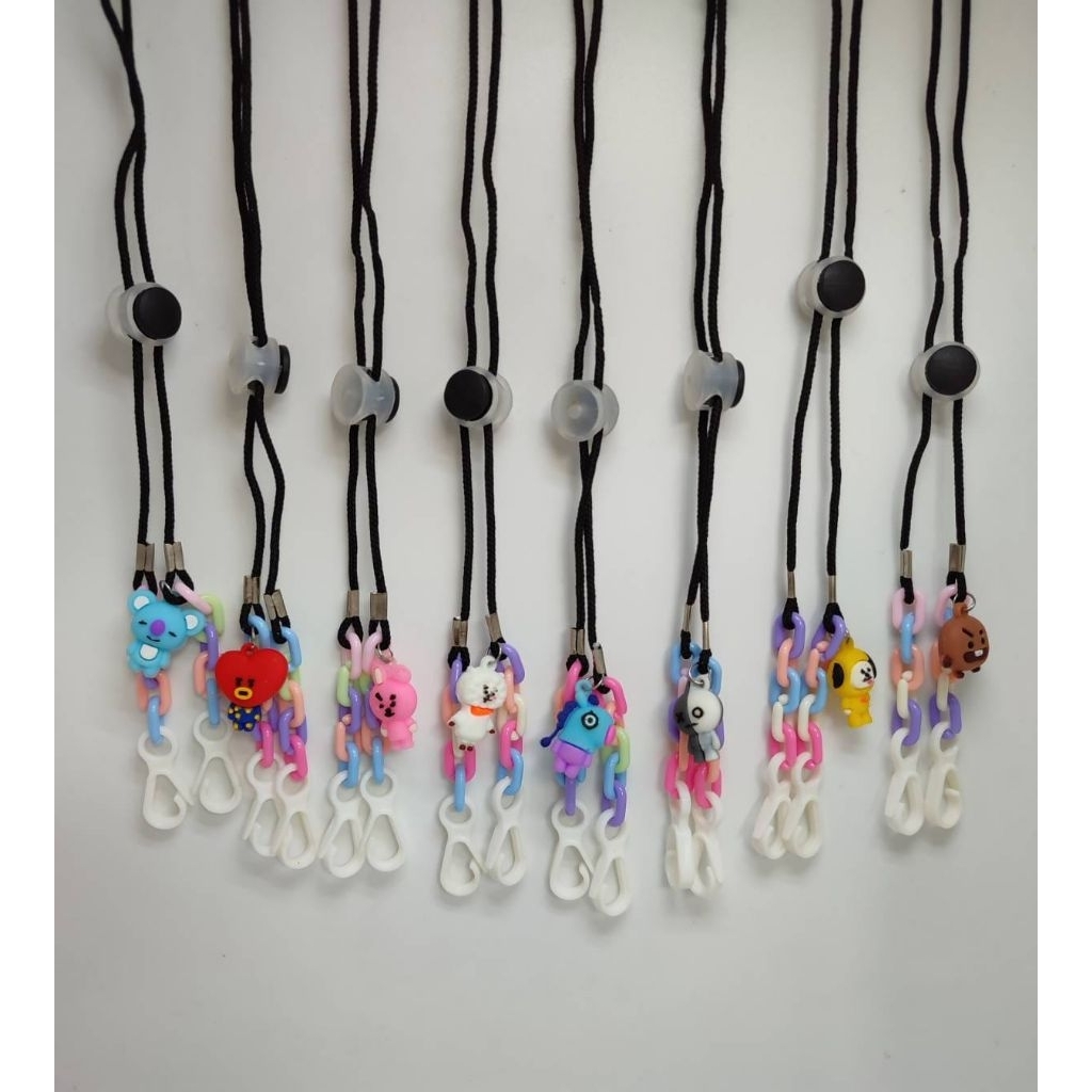 strap masker karakter charm bts strap masker anak tali masker lanyard strap