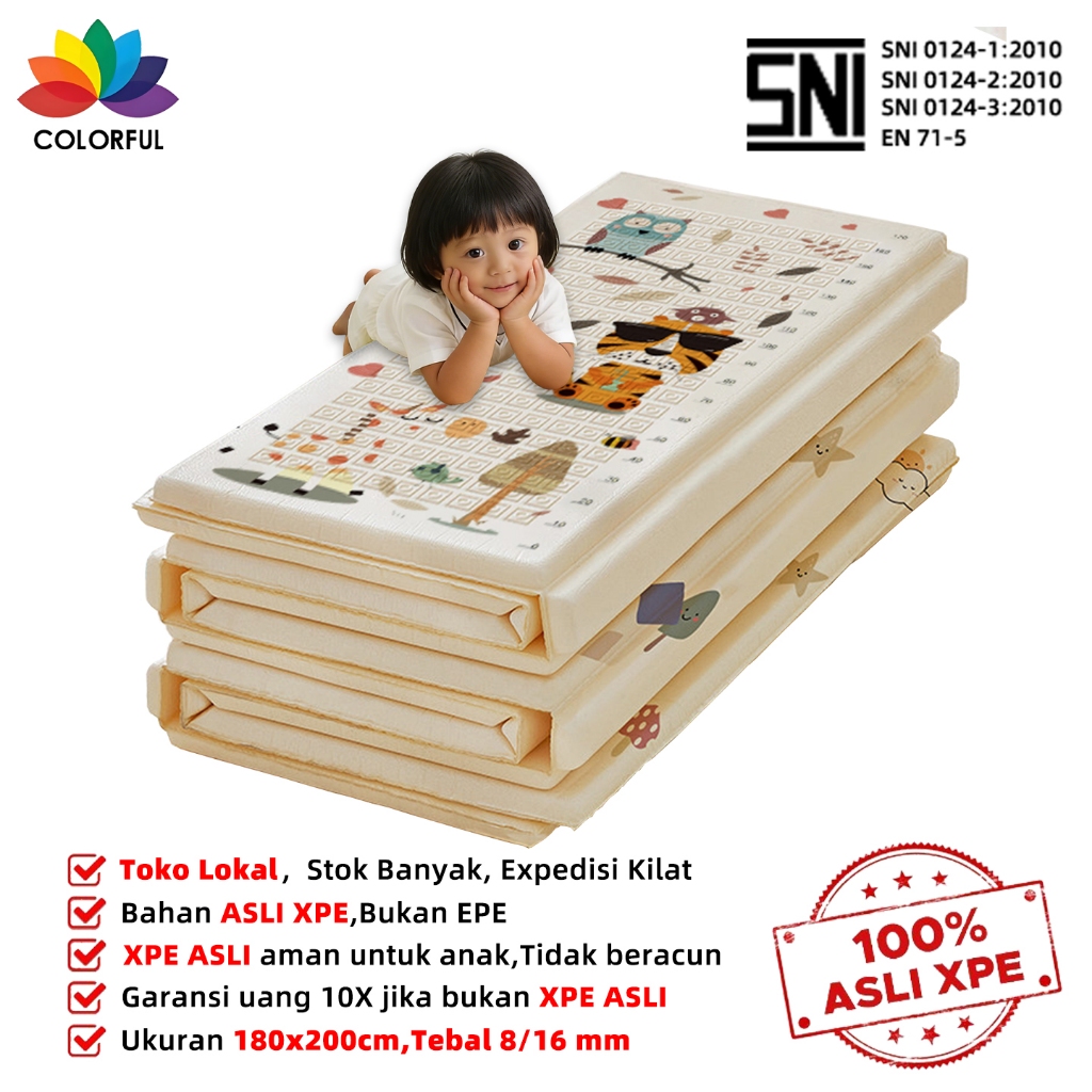 Playmat Bayi Karpet Lipat Playmat Matras Bayi 180x200cm Karpet Lipat Bayi Tikar Anak XPE Karpet Tika