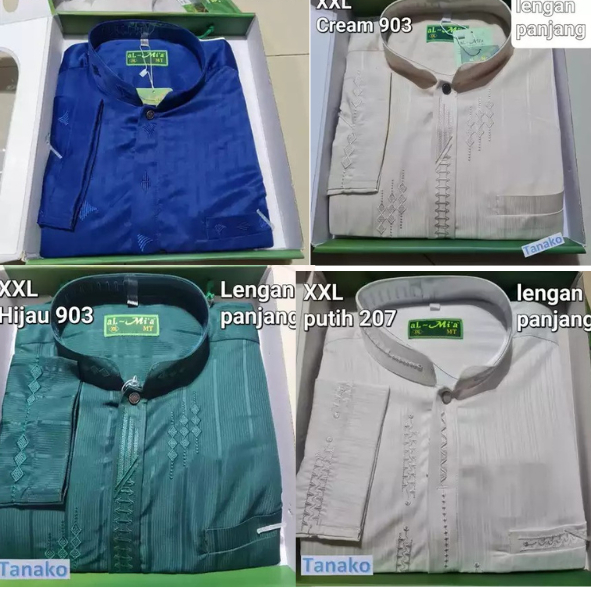 Baju Koko Al-Mia Kemeja Koko Almia Jumbo BigSize Besar Lengan Panjang al mia