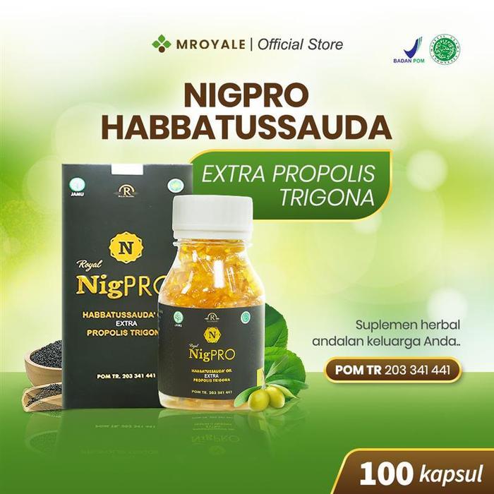 ROYAL NIGPRO Habbatussauda Extra Propolis Trigona 4 Herbal 150g 100-200 Kapsul