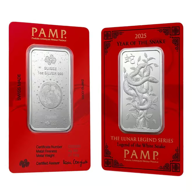 Perak Batangan Pamp Suisse White Snake 1 oz