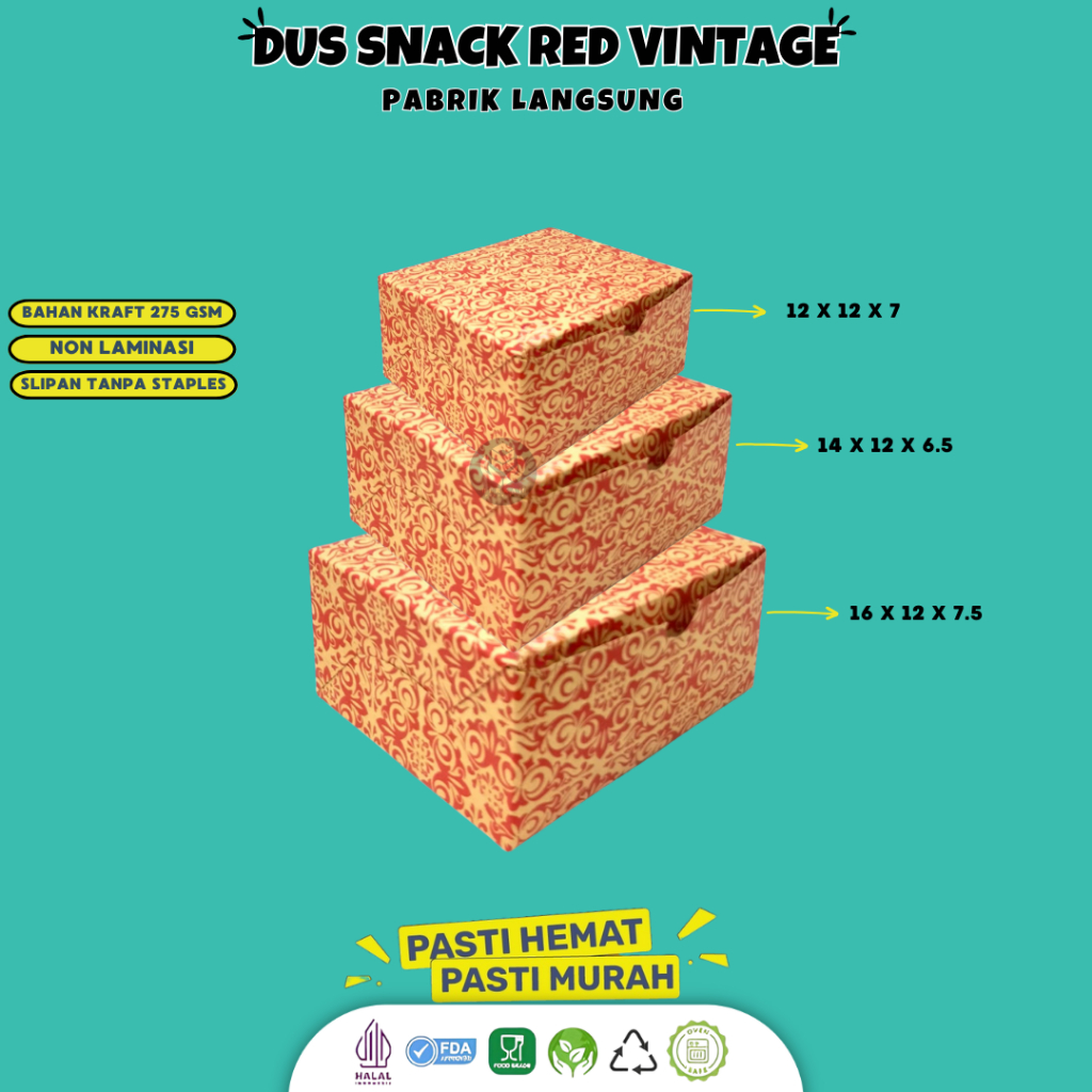 Box Snack Dus Snack 12x12x7 Dus Roti Snack Dus (B43K135-12X12X7)