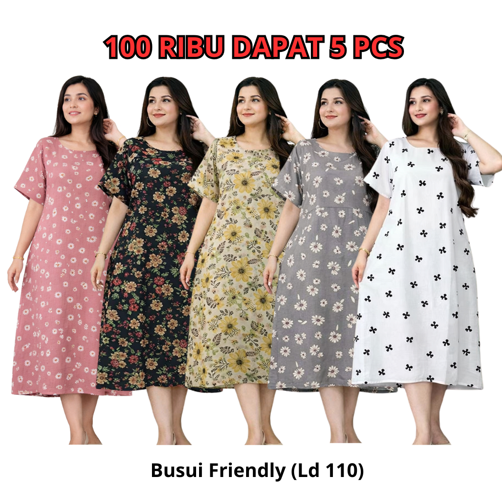 [PAKET MURAH] 100rb dapat 5 Daster Busui Motif Terbaru / Kualitas Terbaik Bahan Katun / Daster Busui