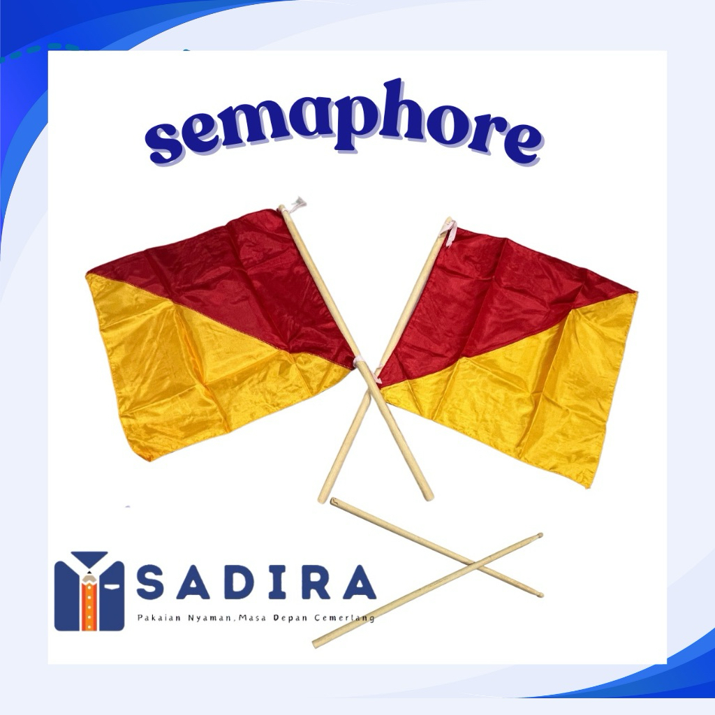 TONGKAT SEMAPHORE DAN BENDERA SEMAPHORE, BENDERA PRAMUKA, TONGKAT SEMAPUR