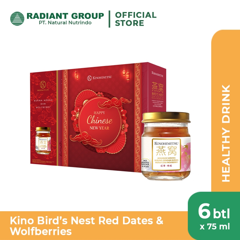 Kinohimitsu Bird's Nest Red Dates & Wolfberries 75ml - 6 Botol