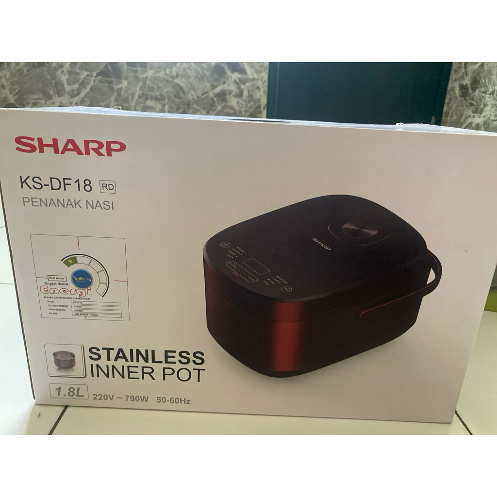 Sharp Rice Cooker Digital 1.8L KS DF18RD / KS-DF18-RD / KS-DF18 Red Magic Com - 8 Auto Cook Menu - 1