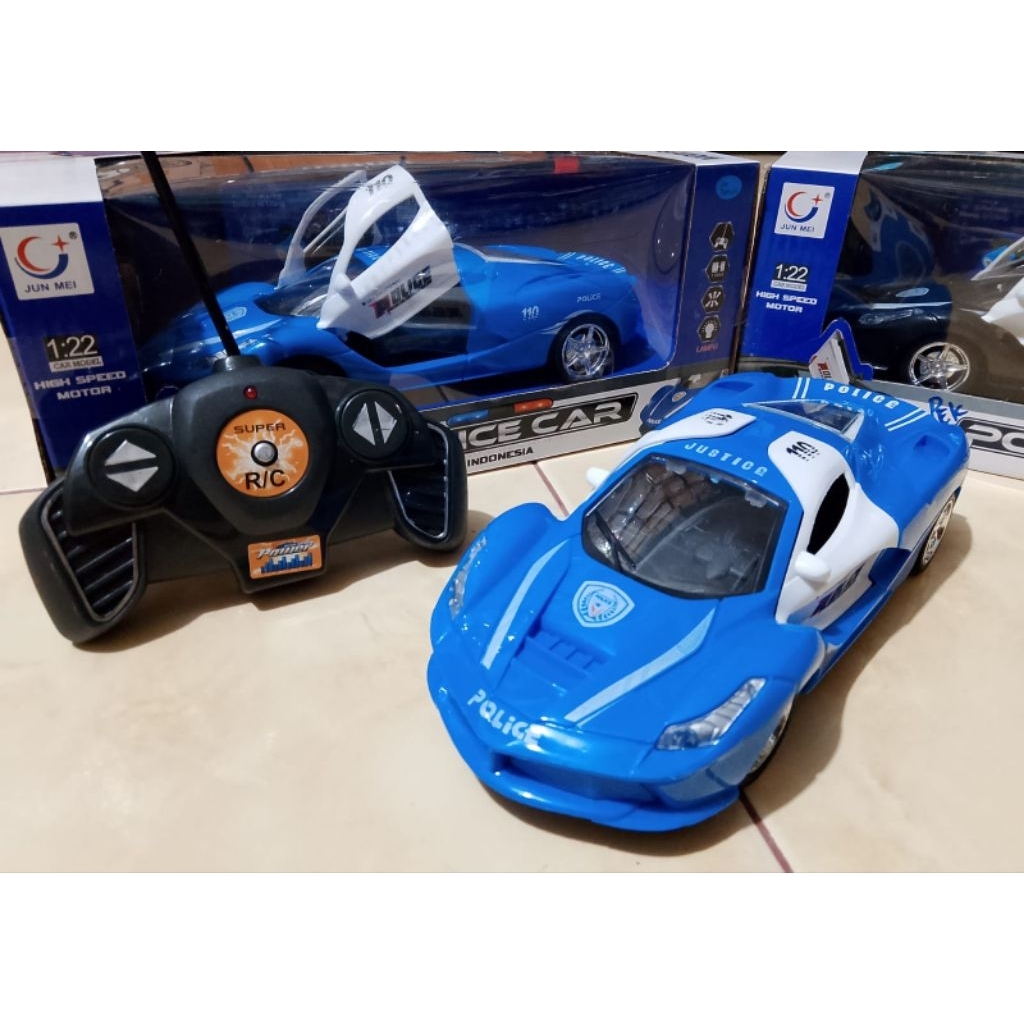 BYBO 809 Mobil Polisi RC Remote Control Skala 1:22 Police Car Lampu LED Mainan Anak