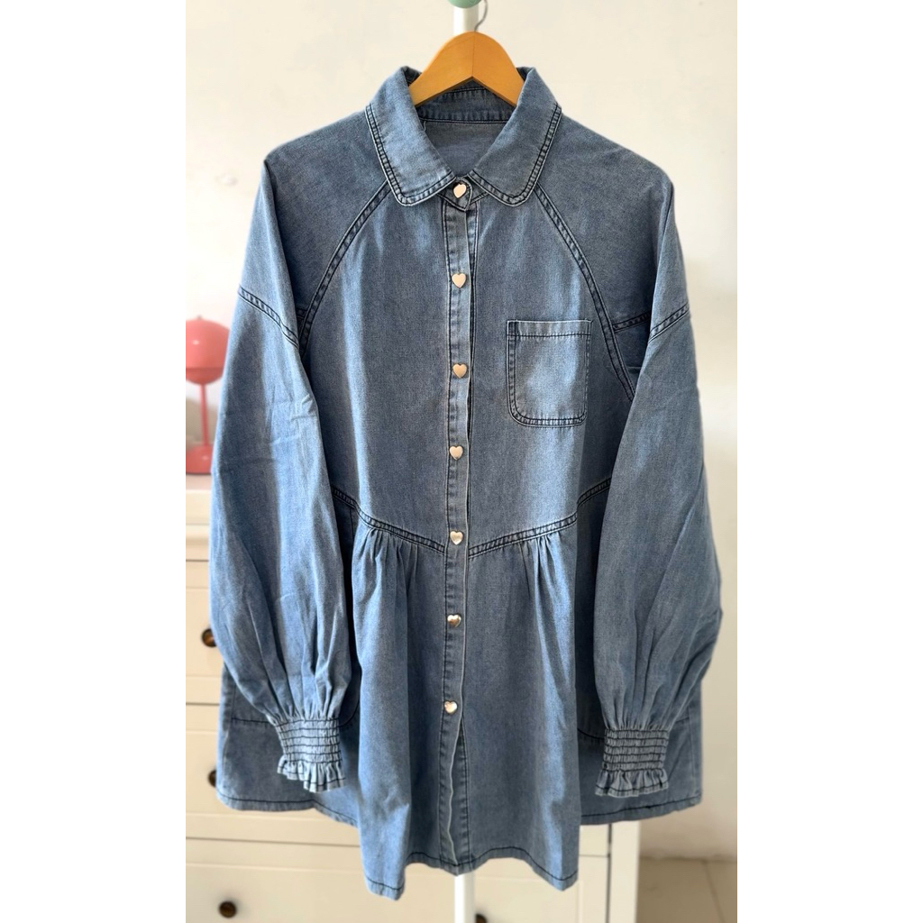 Preloved Atasan Dress Denim Wanita