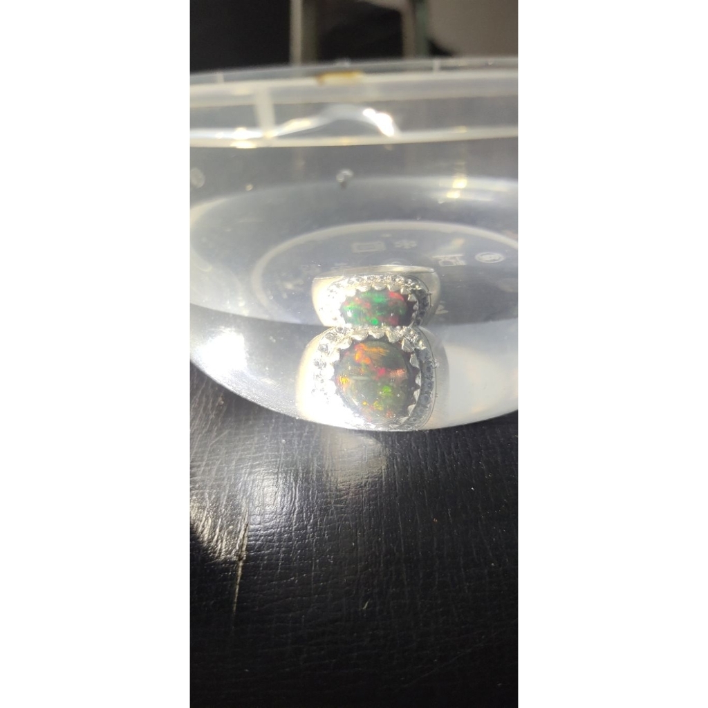 (WAJIB Transaksi Offline) Natural Oval Afrika Jarong Full Solid Ring Perak 925