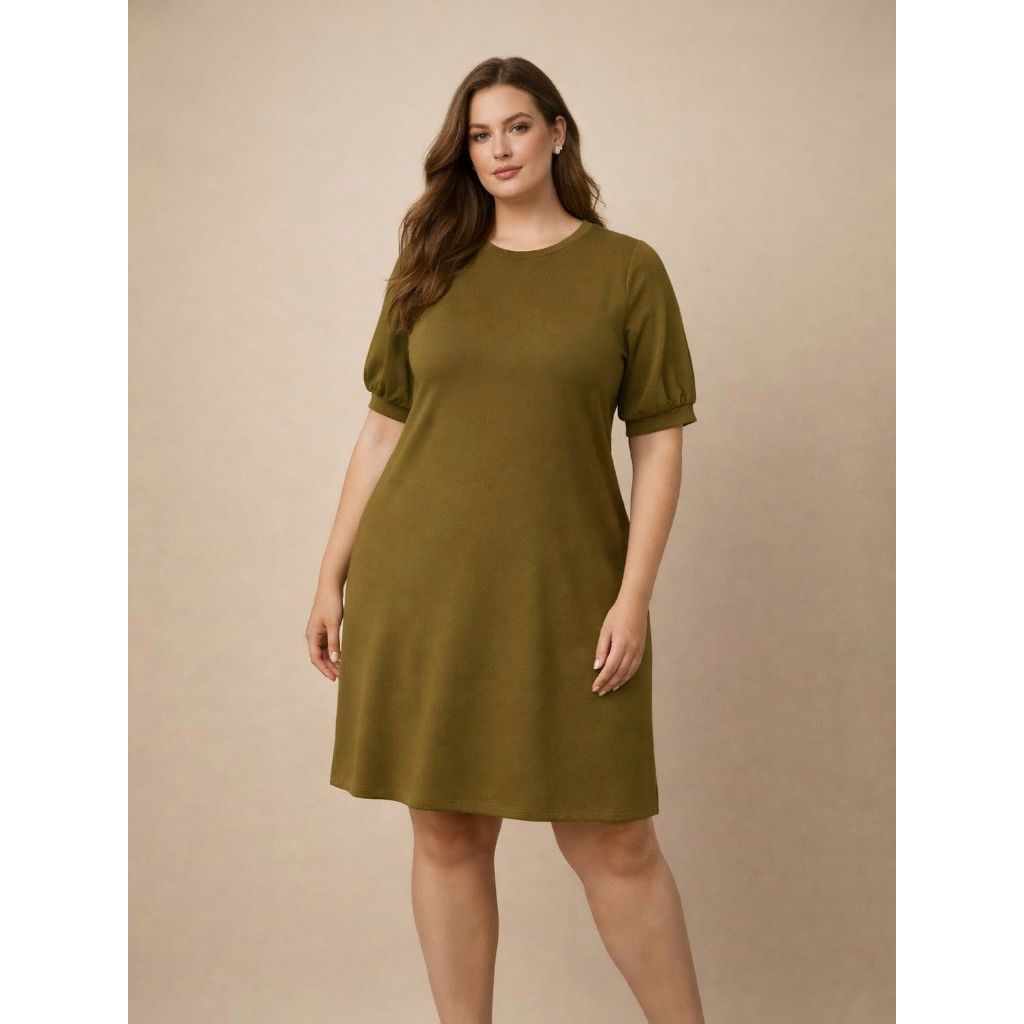 DRESS BIG SIZE AMAZON ESSENTIALS MODA ELBOW SLEVEE (LD 90-140)