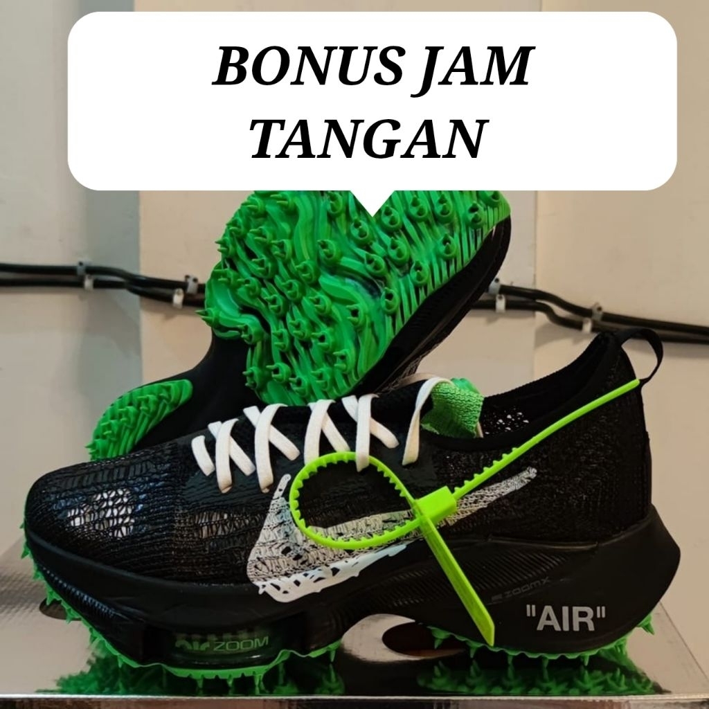 Sepatu Nike air zoom tempo next% offwhite black scream green