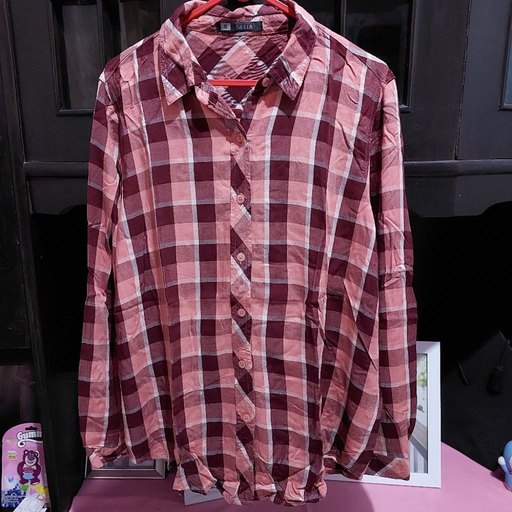 Geela Kemeja Kotak Pink
