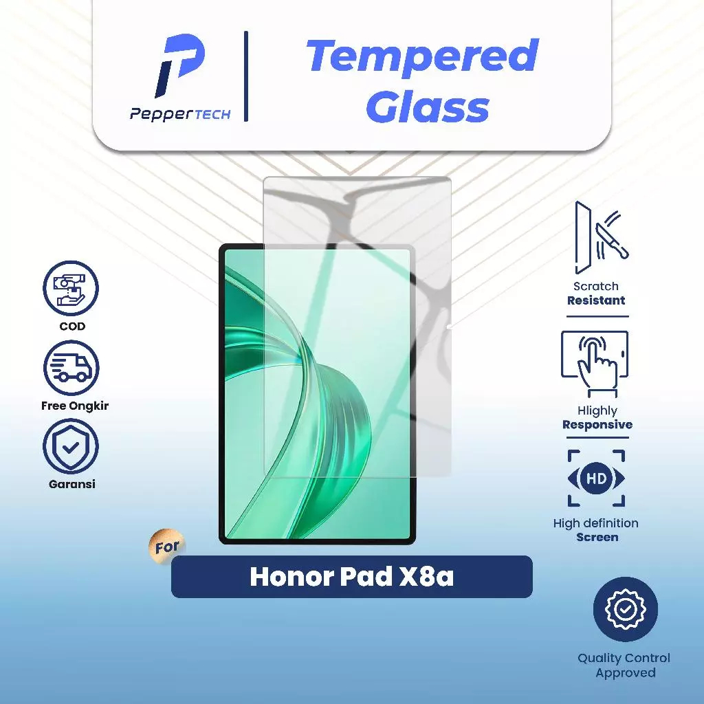 Ppeppertech Tempered Glass  Anti Gores Honor Pad X8a 11 Inch Screen Guard Protector HD Anti Sidik Ja